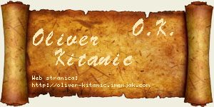Oliver Kitanić vizit kartica